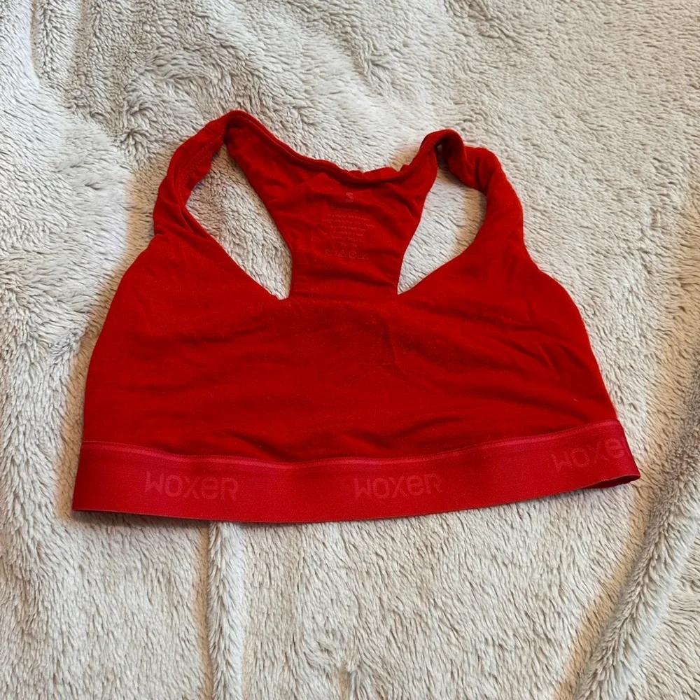 Red Racerback Sports Bra - Picture 1 of 2
